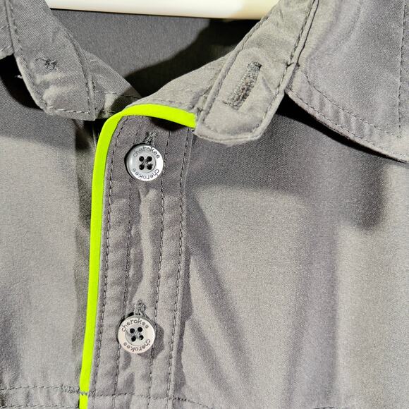 Cherokee Uniforms Henley Top Woman's Large Style # CKI803 Grey Zipper Pocket - Picture 5 of 11